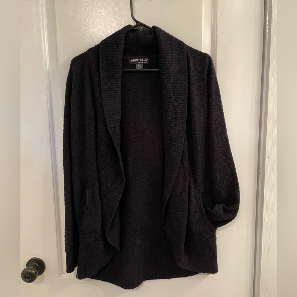 Barefoot Dreams CozyChic Lite Circle Cardi Black XS/S 01